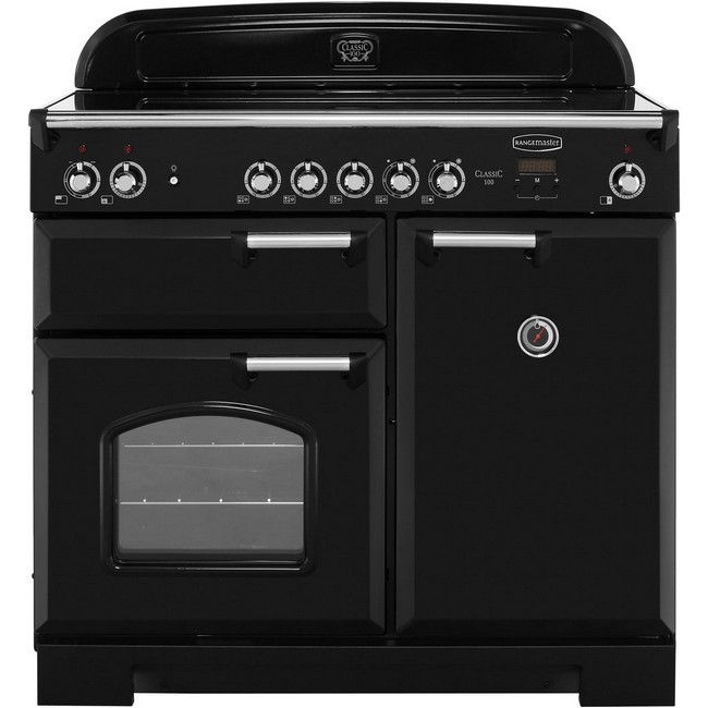 Rangemaster Classic Electric Range Cooker with Ceramic Hob 100cm - Black