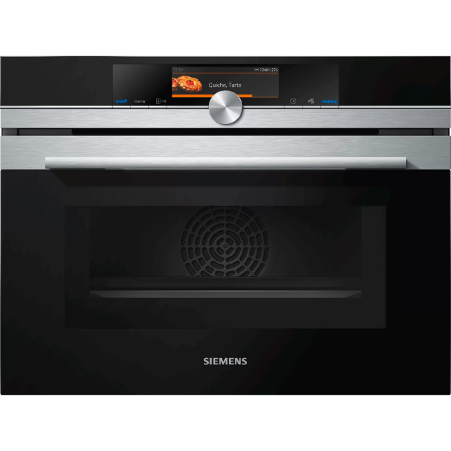 Siemens iQ700 Compact45 Oven with Microwave 900W Black & Steel | CM678G4S6B