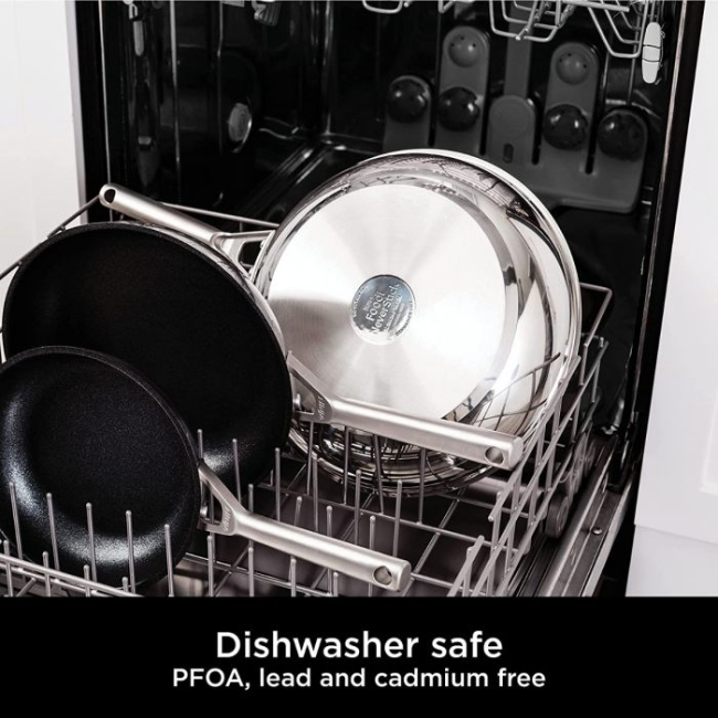 Ninja Foodi ZEROSTICK Stainless Steel 2Piece Frying Pan Set (24cm/28cm